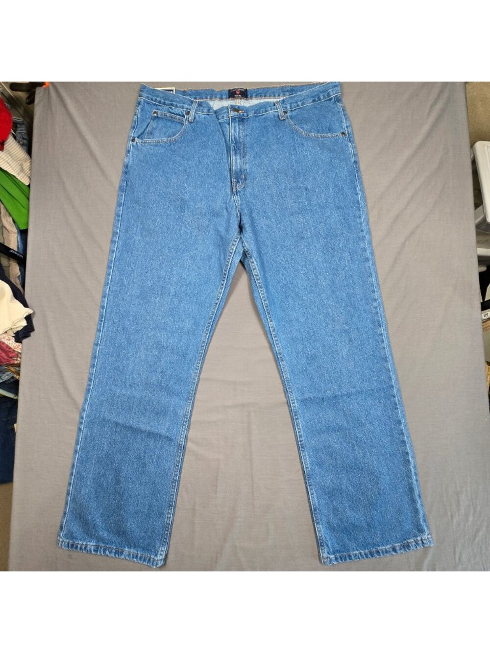 Saddlebred 44x34 Mens Big & Tall Classic Cowboy Blue Jeans Straight Leg Denim
